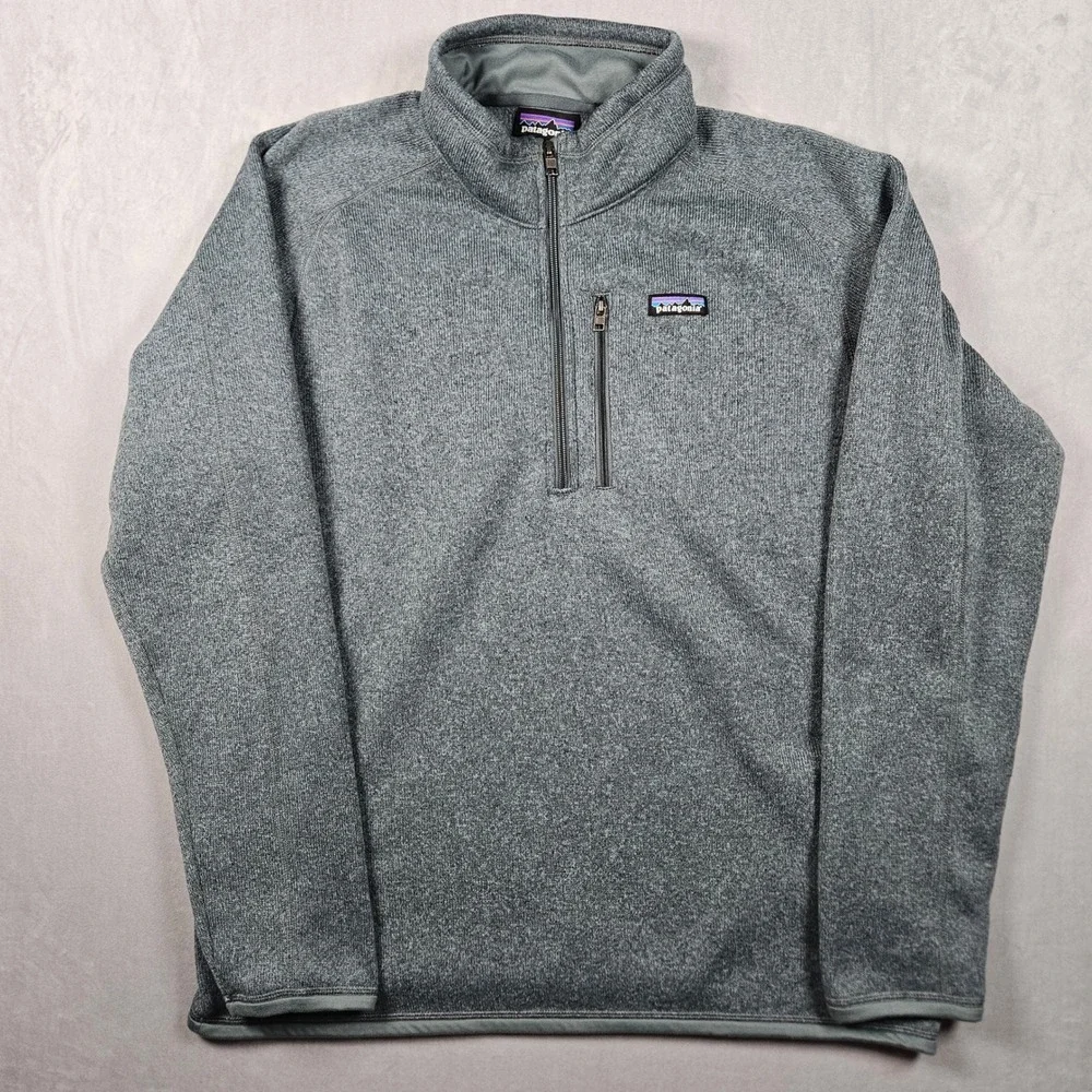 Patagonia Better Sweater Mens XL Blue/Gray 1/4 Zip Fleece Outdoor Hiking Travel